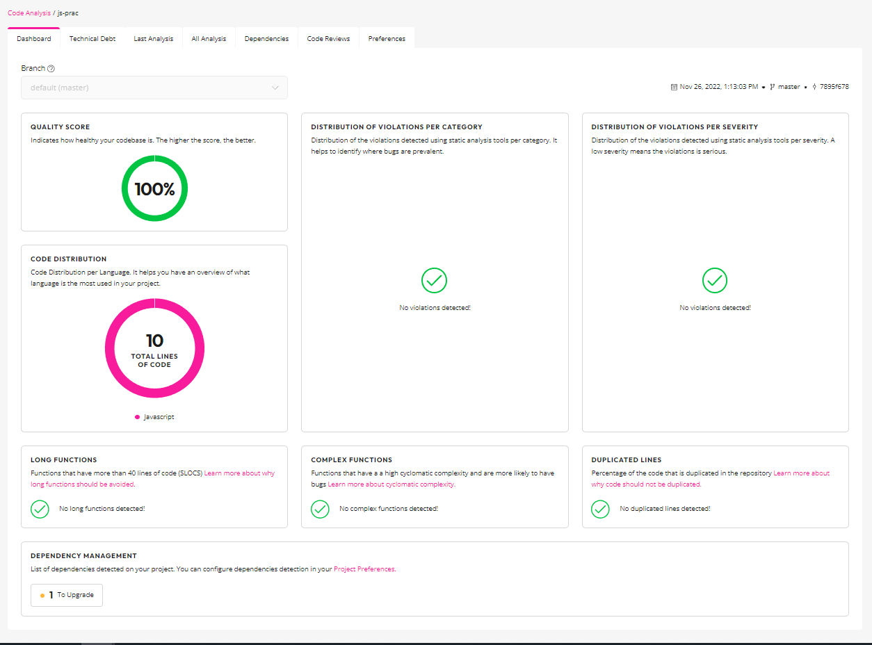 Codiga code analysis tool - step 4 1